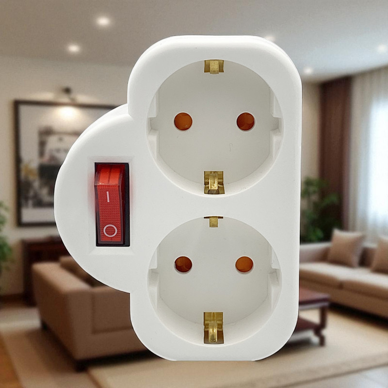 Gambar produk BLC Steker Listrik 2 Lubang Socket Converter EU 16A with Switch - B-16