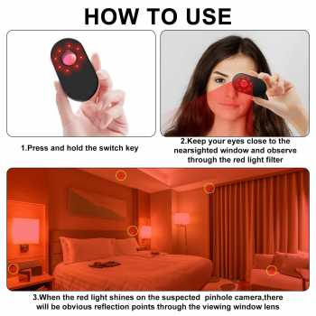 Gambar produk Desslo Alat Deteksi Kamera Tersembunyi Infrared Anti Spy Night Vision - S002