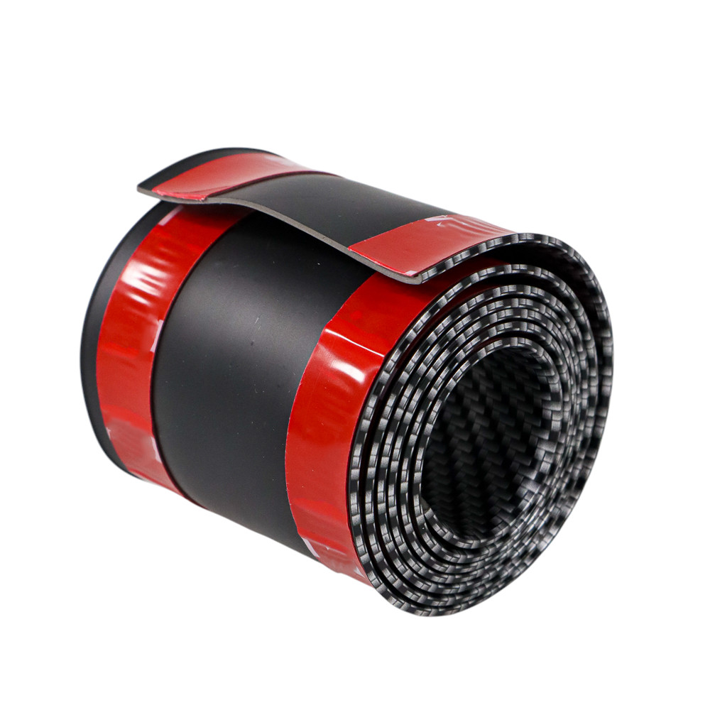 Gambar produk KARLOR Stiker Vinyl Mobil Carbon Fiber Rubber Strip Bumper Guard 100cm 7cm - YSB190