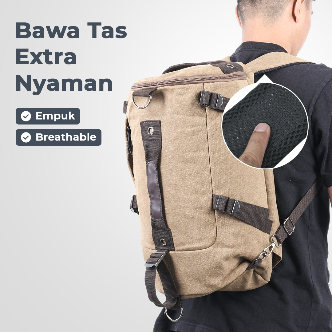 Gambar produk Free Knight Tas Ransel Selempang Barrel Travel Mountaineering Canvas - M0005