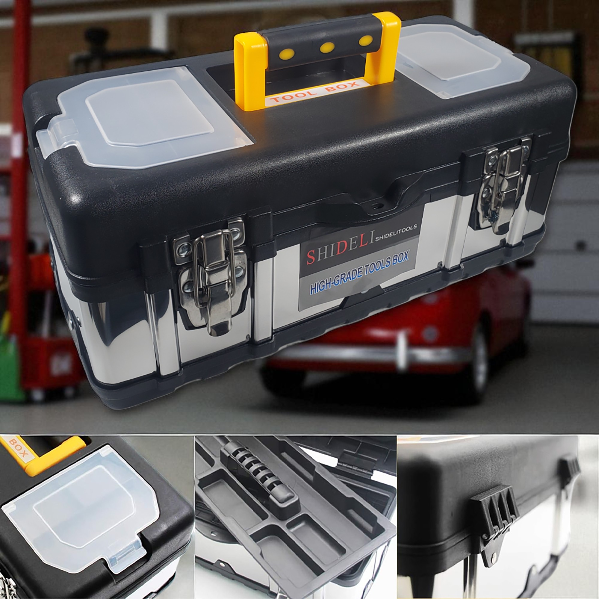 Gambar produk SHIDELI Kotak Perkakas Multifungsi Thicken Hardware Tool Box 17 Inch - AN10