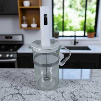 Gambar produk YUTAO Hand Mixer Mini Pengocok Telur Milk Frother 400mAh with Glass - SME-01