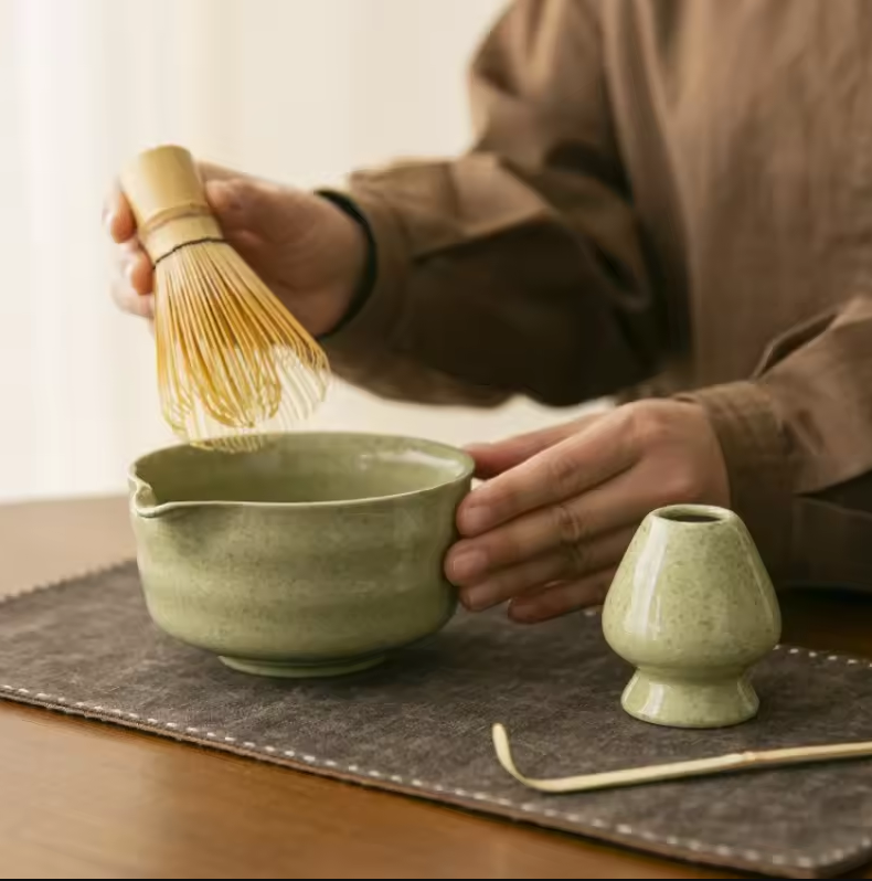 Gambar produk CZSAE Matcha Set Kit Chawan Chasen Stand Chashaku Ceramic 500ml 4 PCS - CZ3
