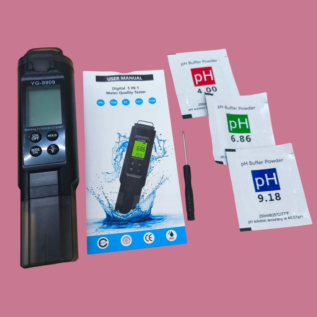 Gambar produk PROLET Alat Ukur Kualitas Air Water Quality Pen Tester 5in1 - YG-9909