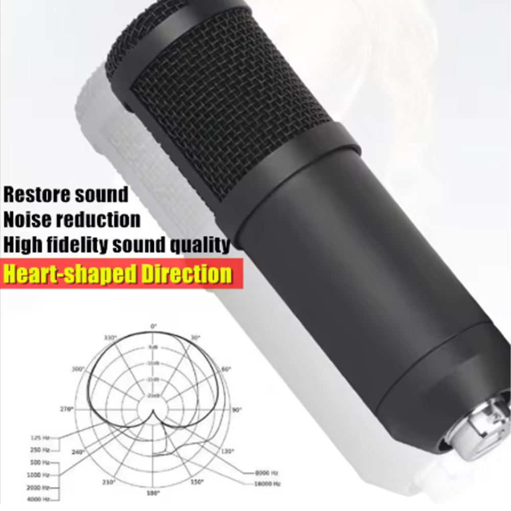 Gambar produk TECHBLAZE Mikrofon Kondenser Type C Condenser Microphone with Holder - BM800