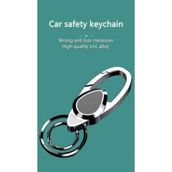 Gambar produk MEN-S Karabiner Gantungan Kunci Zinc Alloy Double Ring Carabiner - SN-27