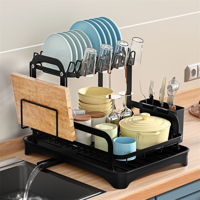 Gambar produk Elemore Rak Piring Dapur Wastafel Carbon Steel Drying Storage Rack - E42