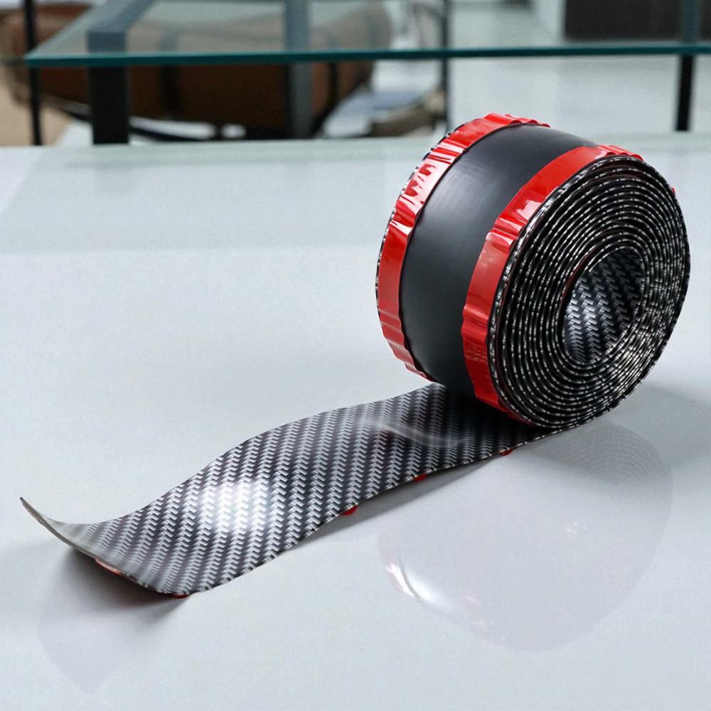 Gambar produk Stiker Vinyl Mobil Carbon Fiber Rubber Strip Bumper Guard 5x250cm - C38404