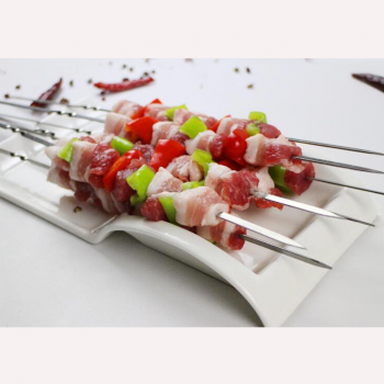 Gambar produk NICON Tusuk Sate Stainless Steel BBQ Skewers Reusable 33cm 100PCS - LN8
