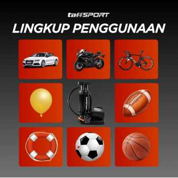Gambar produk TaffSPORT Pompa Angin Sepeda Portable Pump 160 PSI with Gauge - XT402