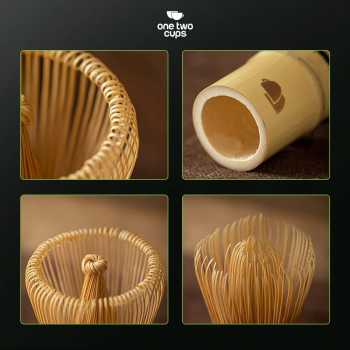 Gambar produk One Two Cups Chasen Bamboo Matcha Whisk Pengaduk Teh Jepang 72 Tangkai - 7276
