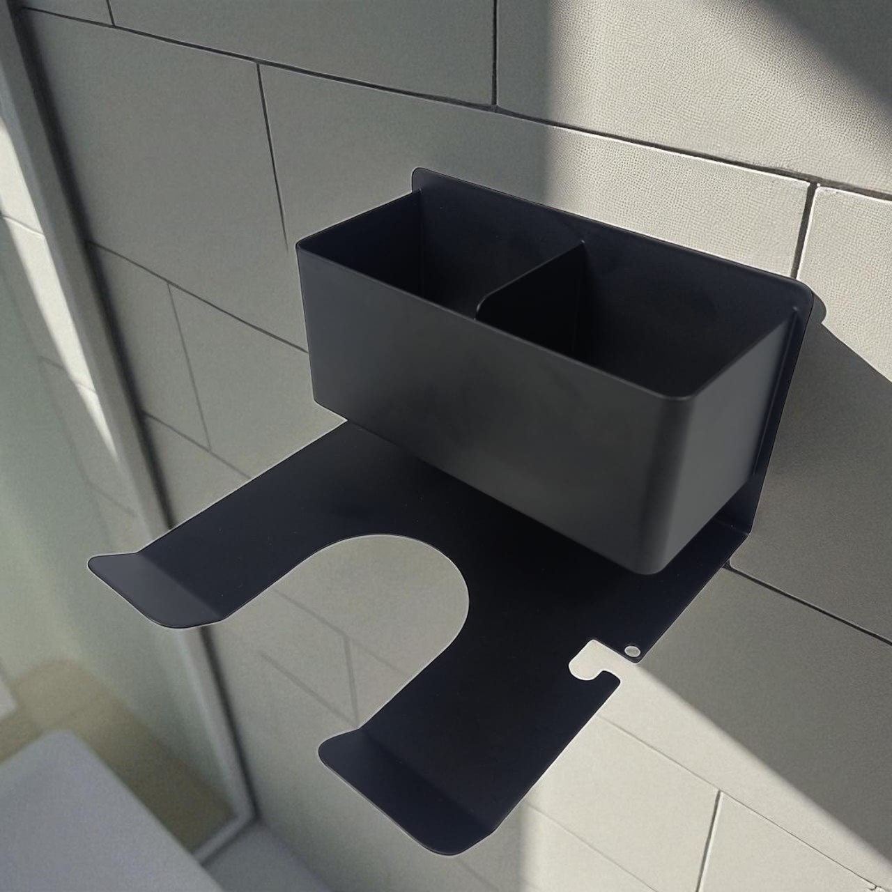 Gambar produk ChaoWal Rak Hair Dryer Holder Stand Wall Mounted with Storage Box - CH-14