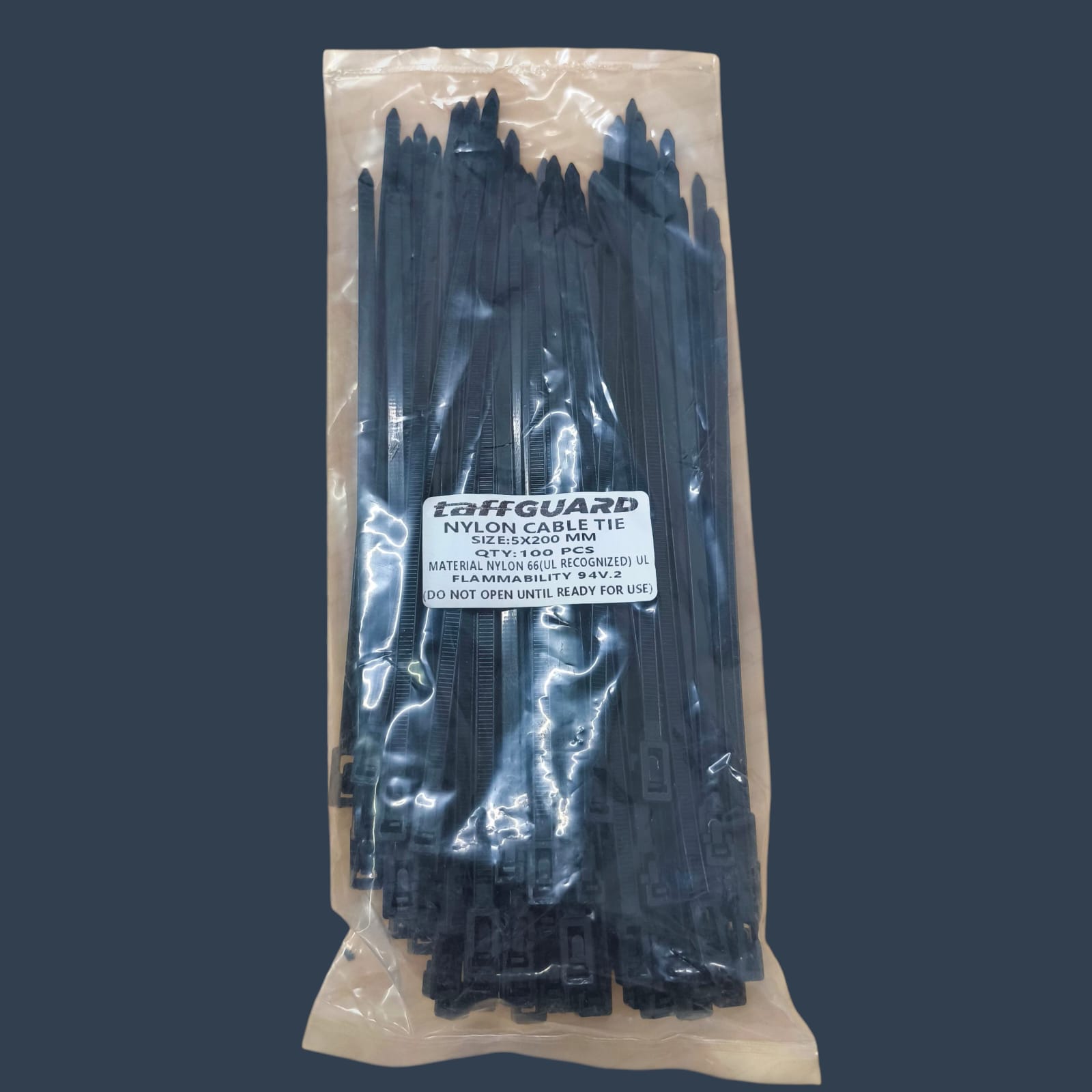 Gambar produk TaffGUARD Kabel Ties Plastic Zip Cable Organizer Reusable 100 PCS 5x200mm - Z815