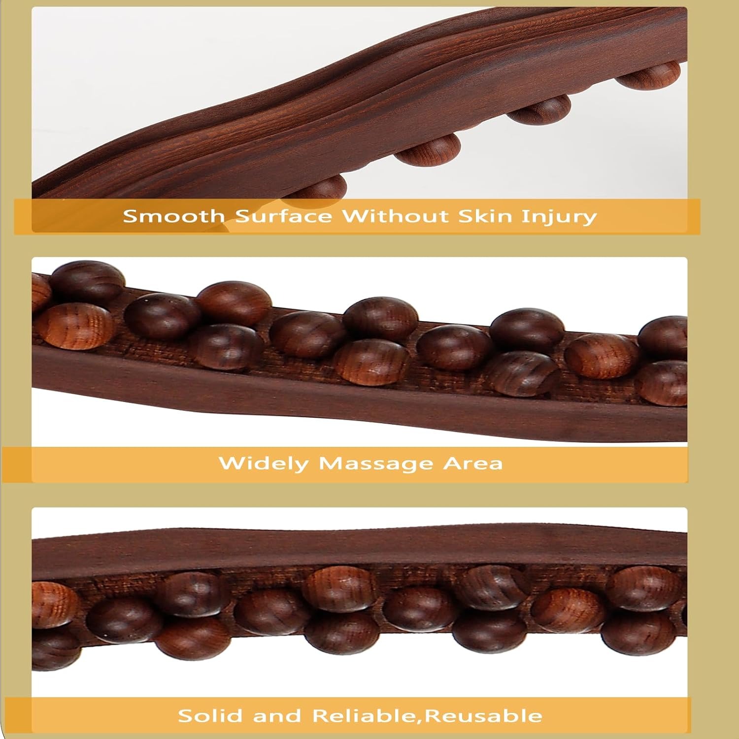 Gambar produk UOEO Alat Pijat Kayu Tongkat Massage Exercise Stick 31 Beads - U-31