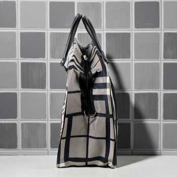 Gambar produk Rhodey RAIMIQI SEMOR Tas Jinjing Duffle Bag PU Leather Unisex 20 Inch Black Gray Grid - CB001