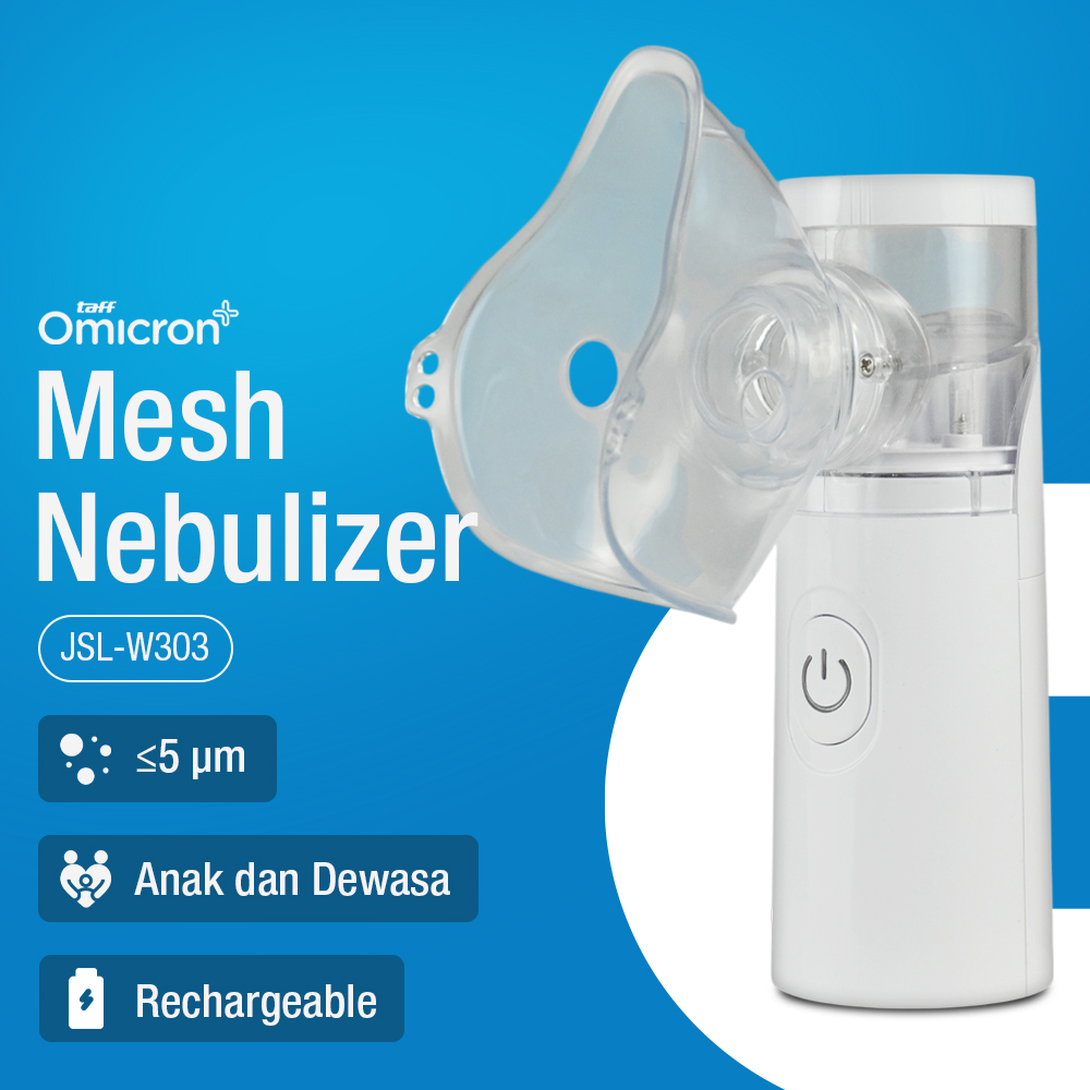 Gambar produk TaffOmicron Alat Terapi Pernapasan Mesh Nebulizer Portable Inhaler Versi Rechargeable - JSL-W303