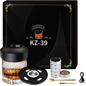 Gambar produk ARKADIA Alat Pengasap Elektrik Whisky Cocktail Smoker Kit With LED RGB - KZ-39