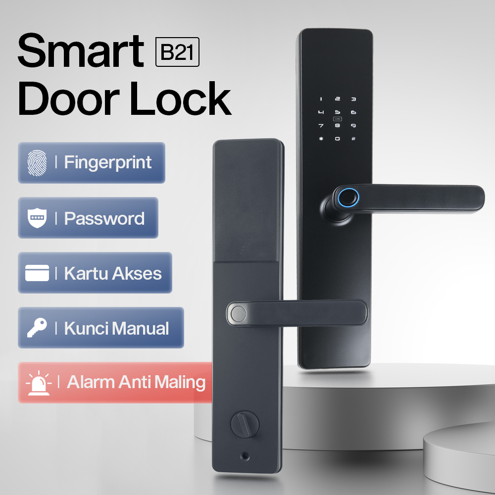 Benzi Smart Door Lock Fingerprint Password Card Cryptography - B21 Gambar produk Benzi Smart Door Lock Fingerprint Password Card Cryptography - B21