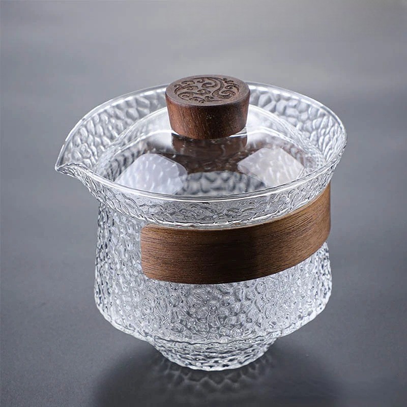 Gambar produk TCFOS Mangkok Gaiwan Chinese Tea Bowl Infuser Kaca Borosilikat 230ml - TF181