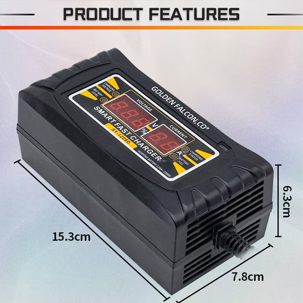 Gambar produk SUNCHONGLIC Charger Aki Mobil Motor Intelligent Battery Charger 12V 6A - 1206D
