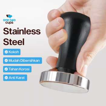 Gambar produk One Two Cups Tamper Kopi Espresso Flat Base Stainless Steel 58mm - R58