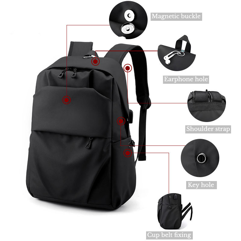 Gambar produk RINDOW Tas Ransel Laptop Backpack PVC 16 Inch with USB Port - RW-43