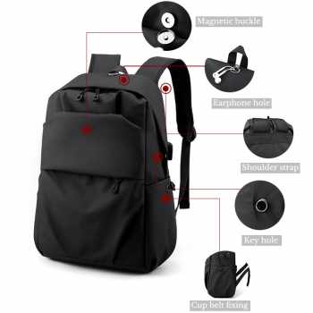 Gambar produk RINDOW Tas Ransel Laptop Backpack PVC 16 Inch with USB Port - RW-43