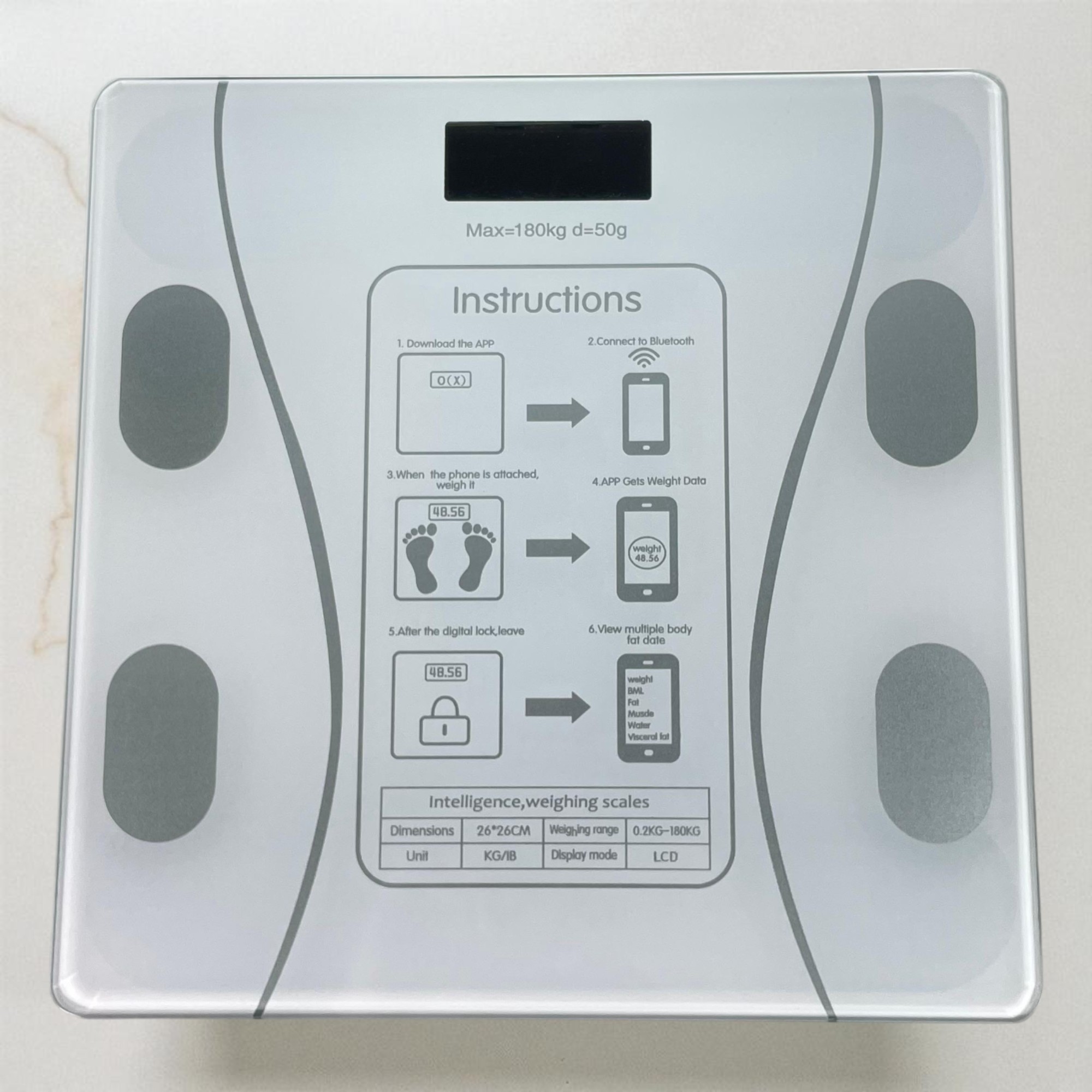 Gambar produk Taffware Digipounds Timbangan Badan Digital Scale 180kg - SH-Y01