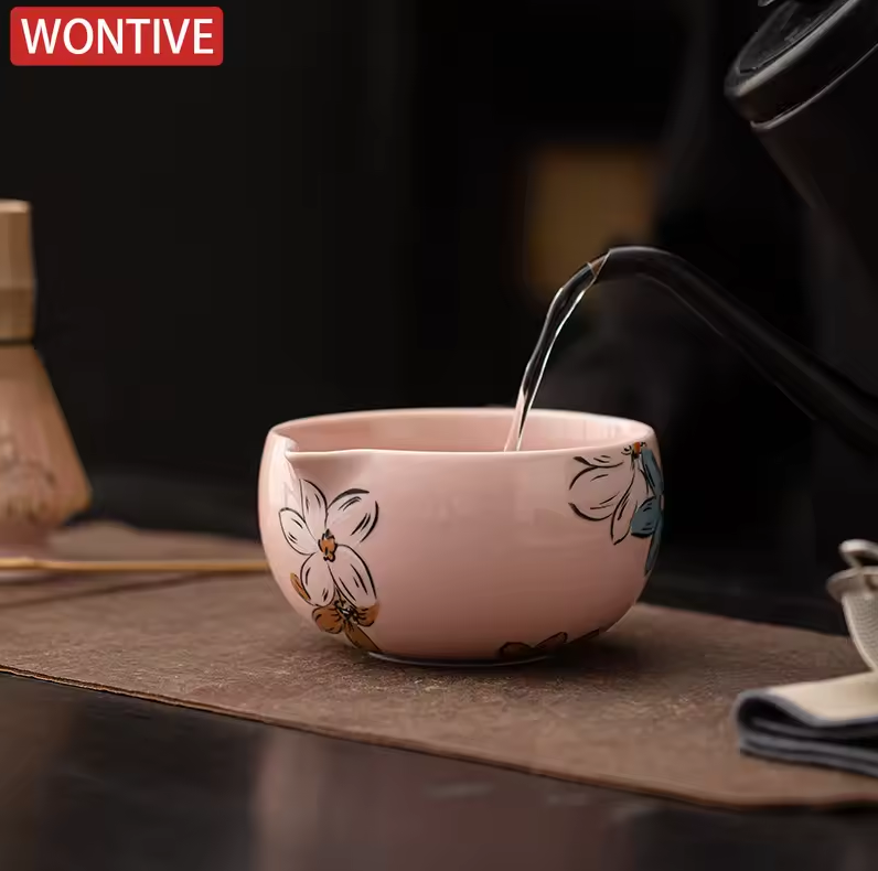 Gambar produk WONTIVE Matcha Set Chawan Chasen Stand Chashaku Ceramic 500ml 4 PCS - CZ6
