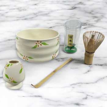 CZSAE Matcha Set Kit Chawan Chasen Stand Chashaku Ceramic 580ml 4 PCS - CZ1