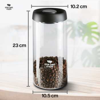 Gambar produk One Two Cups Toples Kaca Penyimpanan Biji Kopi Vacuum Sealed Lid 1.8L - SE41