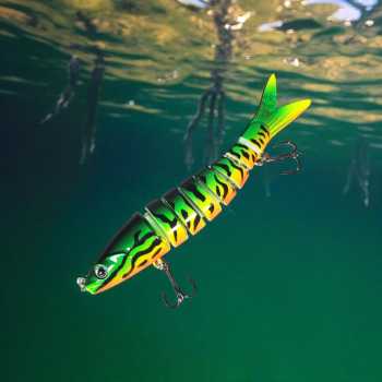 BASSLER Umpan Pancing Ikan Lifelike Fish Bait Lure 8 Section 13cm 18g - BS100