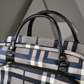 Gambar produk Rhodey RAIMIQI SEMOR Tas Jinjing Duffle Bag PU Leather Unisex 20 Inch Black Gray Grid - CB001
