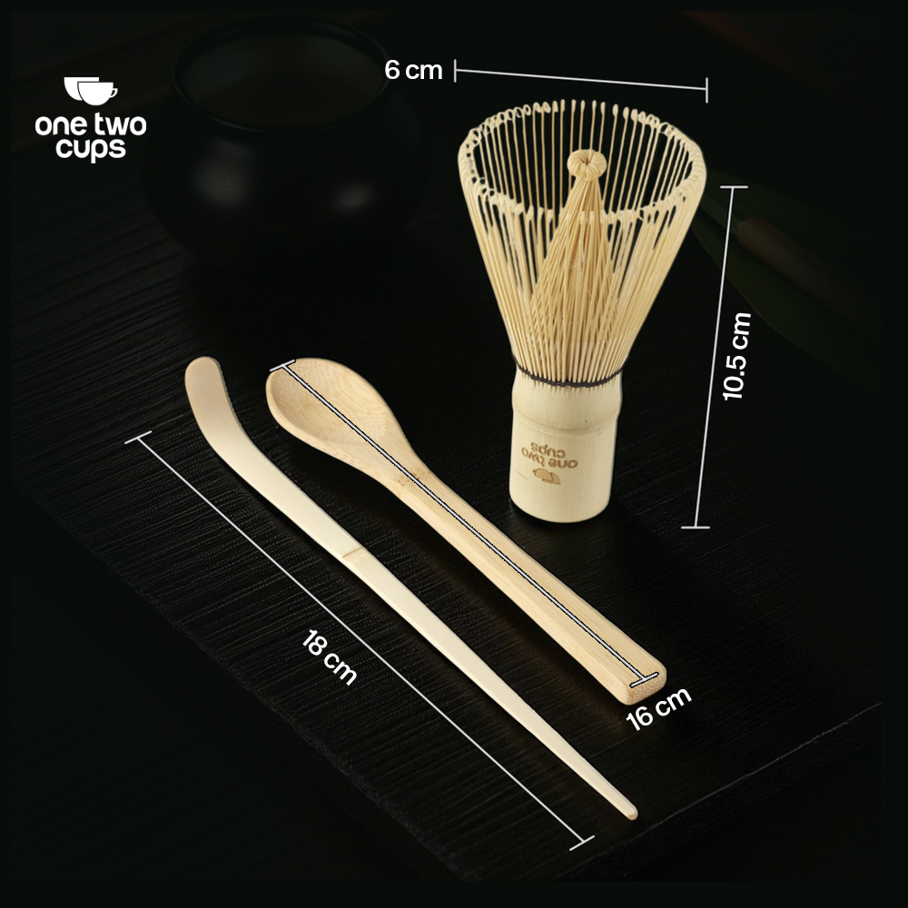 Gambar produk One Two Cups Matcha Set Kit Chasen Chashaku Bamboo 3 PCS - WT03
