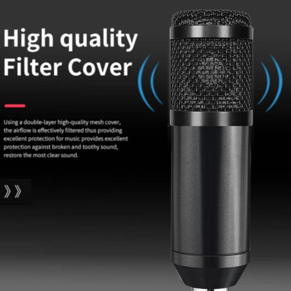 Gambar produk TECHBLAZE Mikrofon Kondenser Type C Condenser Microphone with Holder - BM800
