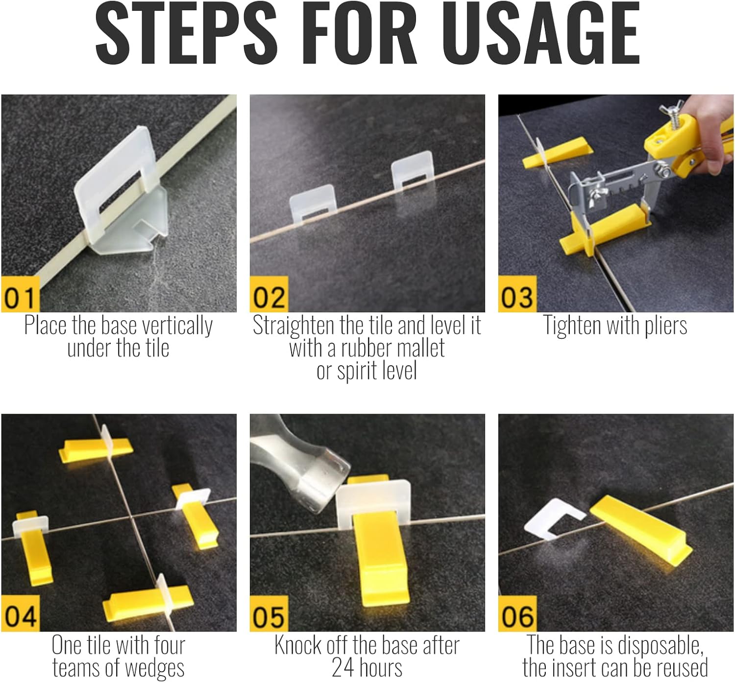 Gambar produk Taffware Alat Perata Pasang Keramik Tile Leveling Spacer Clip 100 PCS 3.0mm - Y0170