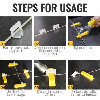 Gambar produk Taffware Alat Perata Pasang Keramik Tile Leveling Spacer Clip 100 PCS 3.0mm - Y0170