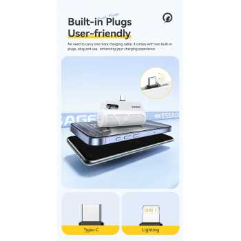 Gambar produk ESSAGER Power Bank Kapsul Mini 2in1 Type C Lightning PD 20W 5000mAh - QH-185