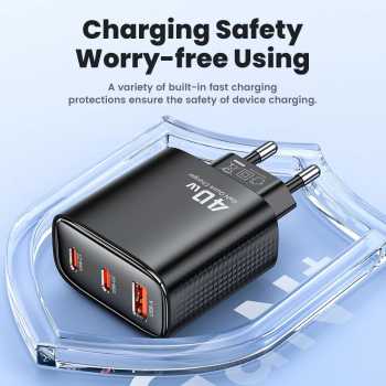 Gambar produk Toocki Kepala Charger Fast Charging GaN Multi Port USB Type C 40W - TCT40-22EU