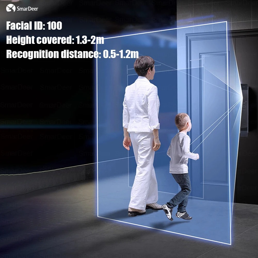 Gambar produk Smardeer Smart Door Lock Fingerprint Face Recognition Password Tuya - B35