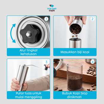 Gambar produk One Two Cups Alat Penggiling Kopi Manual Coffee Grinder Adjustable - OTC48