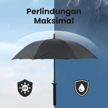 Gambar produk HHYUKIMI Payung Model Samurai Jepang Semi Otomatis Windproof Anti UV - AA415