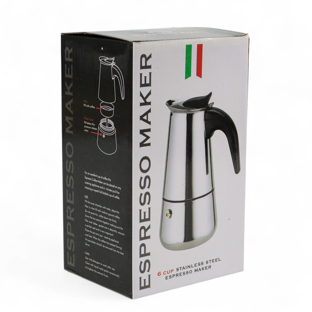 Gambar produk One Two Cups Moka Pot Espresso Coffee Maker Stovetop 6 Cup 300ml - Z20