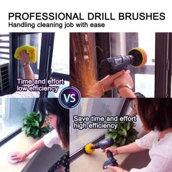 Gambar produk Tress Kepala Sikat Pembersih Bor Car Polisher Drill Kit 5 PCS - INU02