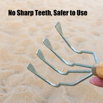 Gambar produk ZIPE Alat Cangkul Tangan Clam Digger 4 Teeth Heavy-Duty Carbon Steel - Z4T