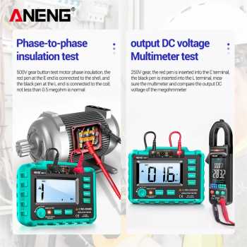 Gambar produk ANENG Digital Megger Megohmmeter 250/500/1000V 2000 Mega Ohm - MH11