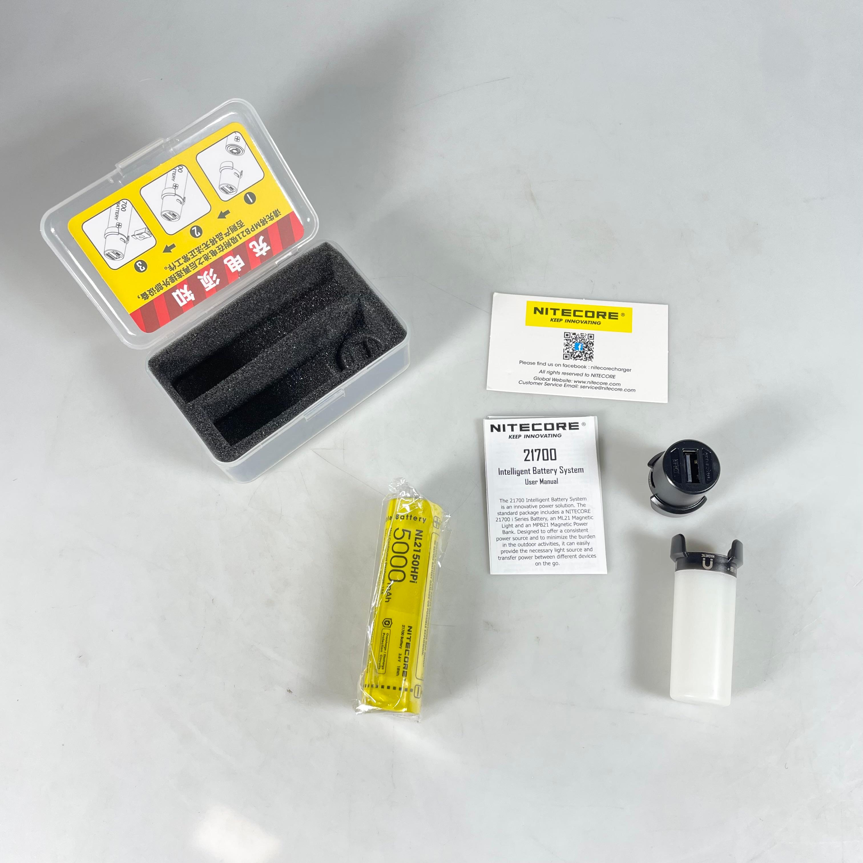 Gambar produk NITECORE Baterai Rechargeable 21700 4.2V 5000mAh dengan Magnetic Light - NL2150HPi