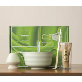 CZSAE Matcha Set Kit Chawan Chasen Stand Chashaku Ceramic 500ml 4 PCS - CZ3