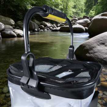 Gambar produk SUNNIMIX Ember Lipat Mancing Ikan Folding Model Rope with Side Pocket Small - SN23