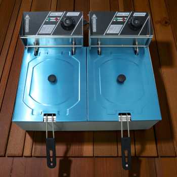 Gambar produk WUTANG Penggorengan Elektrik Fryers Dual Tank 5000W 12L - W-12